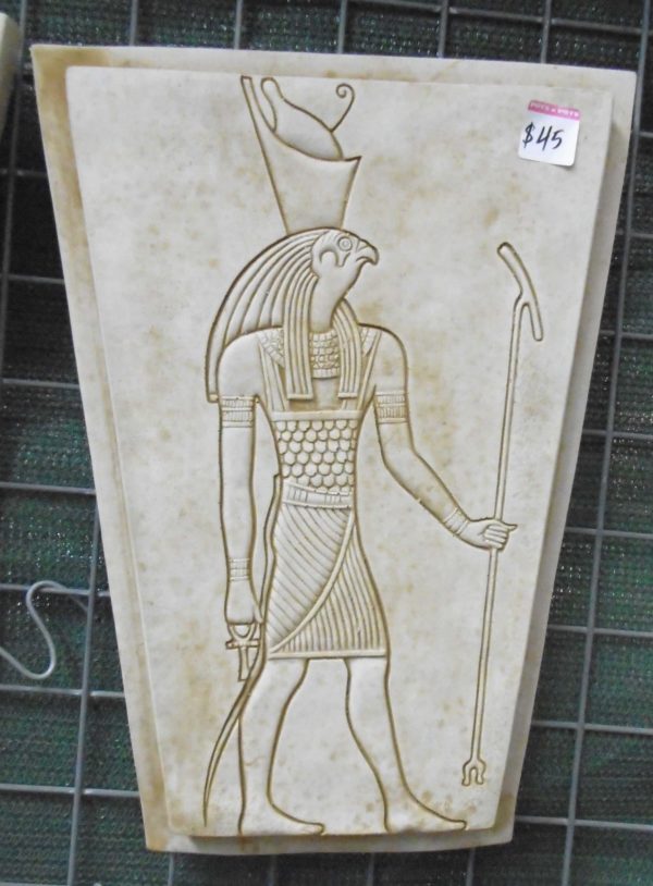 #3 - Egyptian Horus Concrete Plaque (moss green)