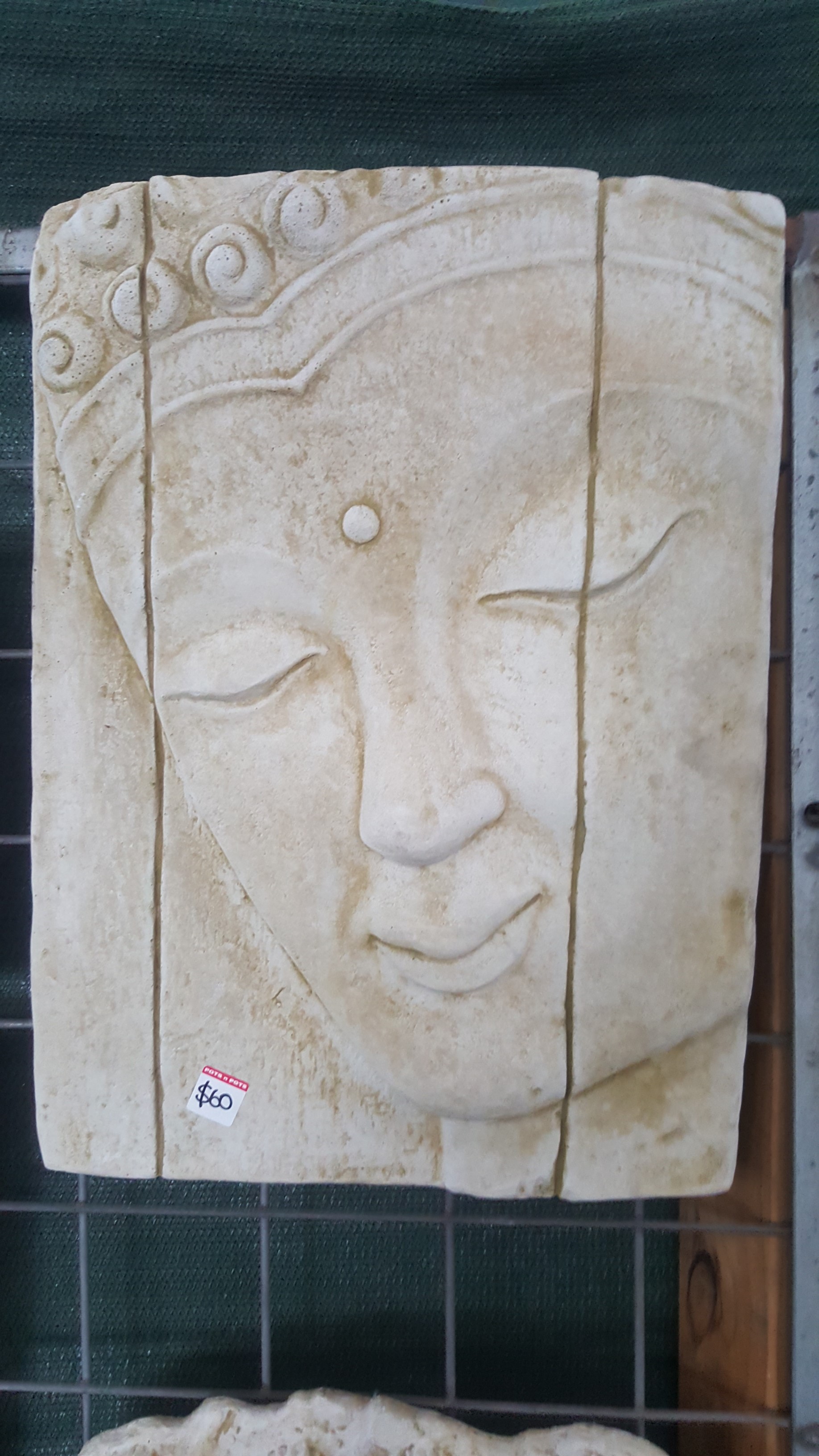 Large Buddha Face Concrete Wall Plaque, Garden Wall Plaques Australia