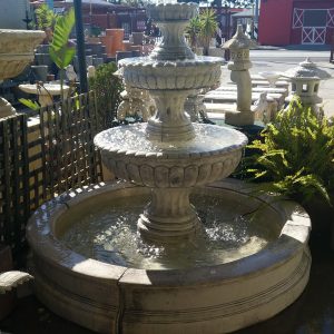 Three Tier Tall Chelsea Fountain in Pond