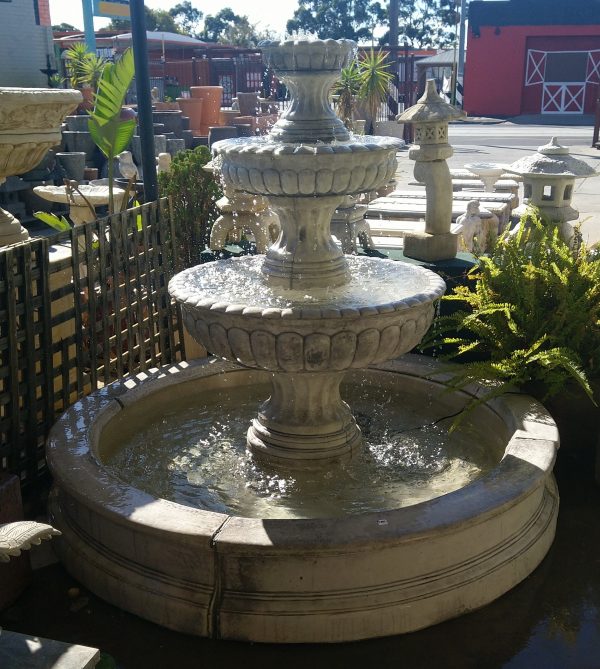 Three Tier Tall Chelsea Fountain in Pond