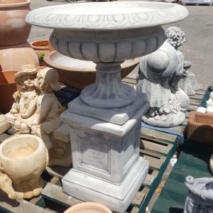 large jefferson urn and pedestal grey