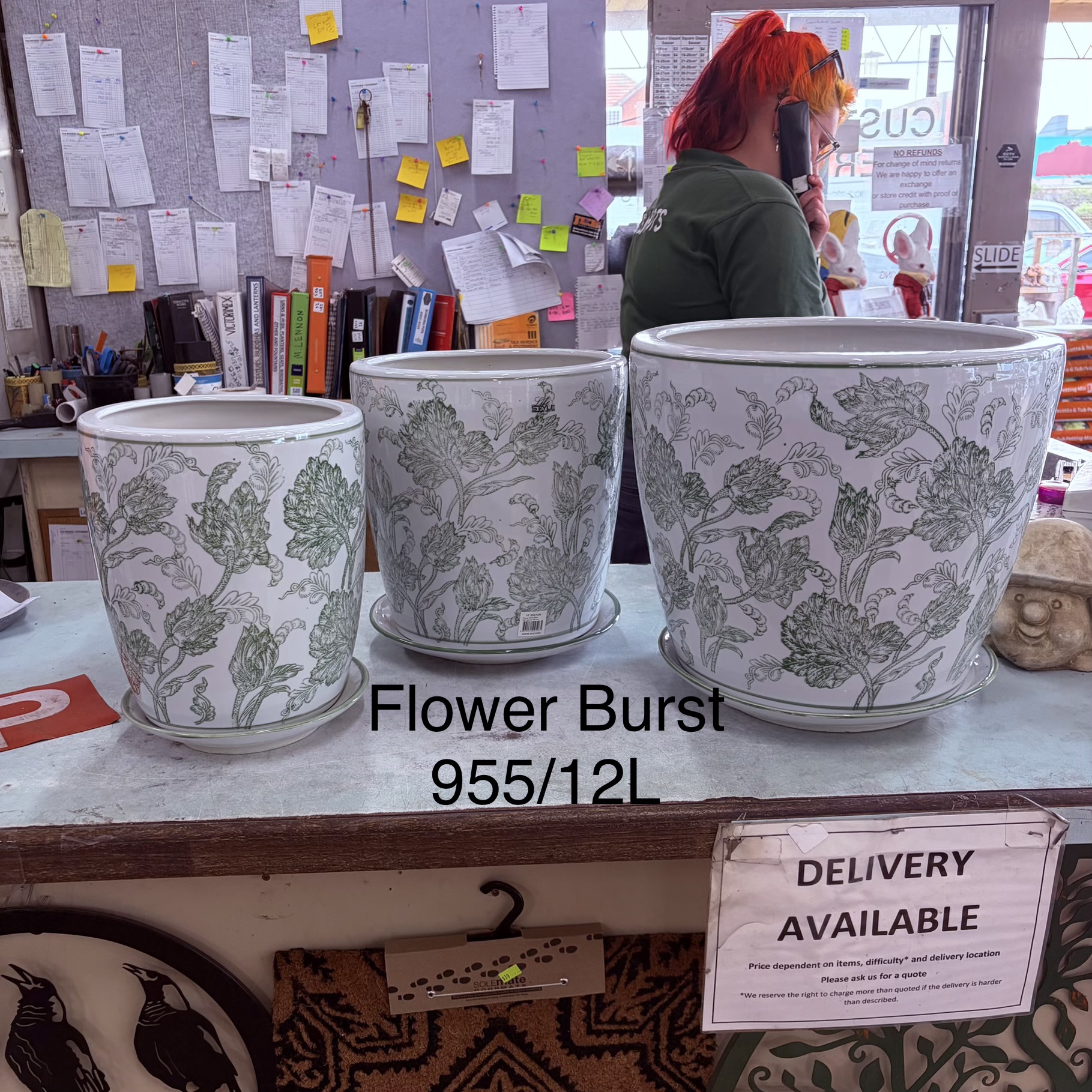 Blue and White Tall Round Porcelain Pots - Image 7