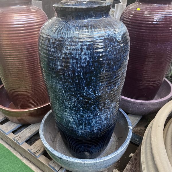 Ribbed Urn Glazed Fountain - Image 5