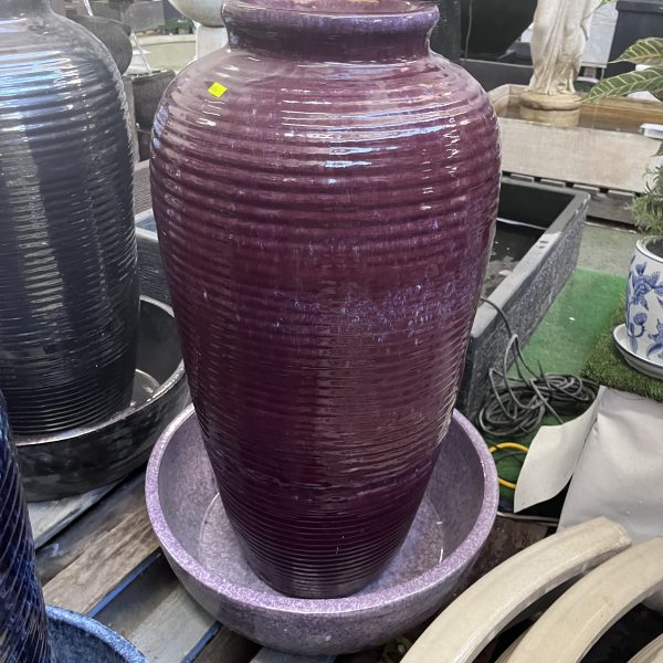 Ribbed Urn Glazed Fountain - Image 3