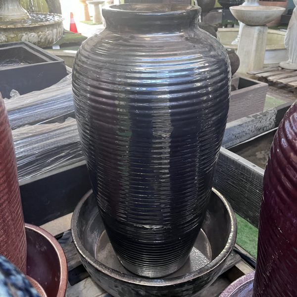 Ribbed Urn Glazed Fountain - Image 2