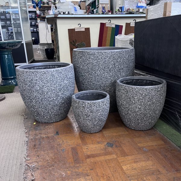 Montague Egg Pebblecrete Finish Lightweight Garden Pot - Image 2
