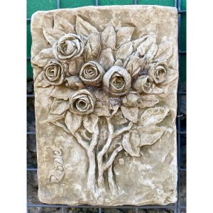 Rose Concrete Wall Plaque 0424