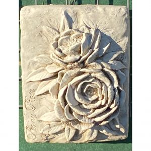 Peony Rose Concrete Wall Plaque 9248