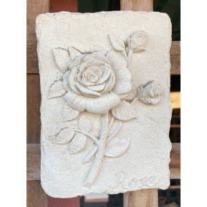 Rose Small Concrete Wall Plaque 0489