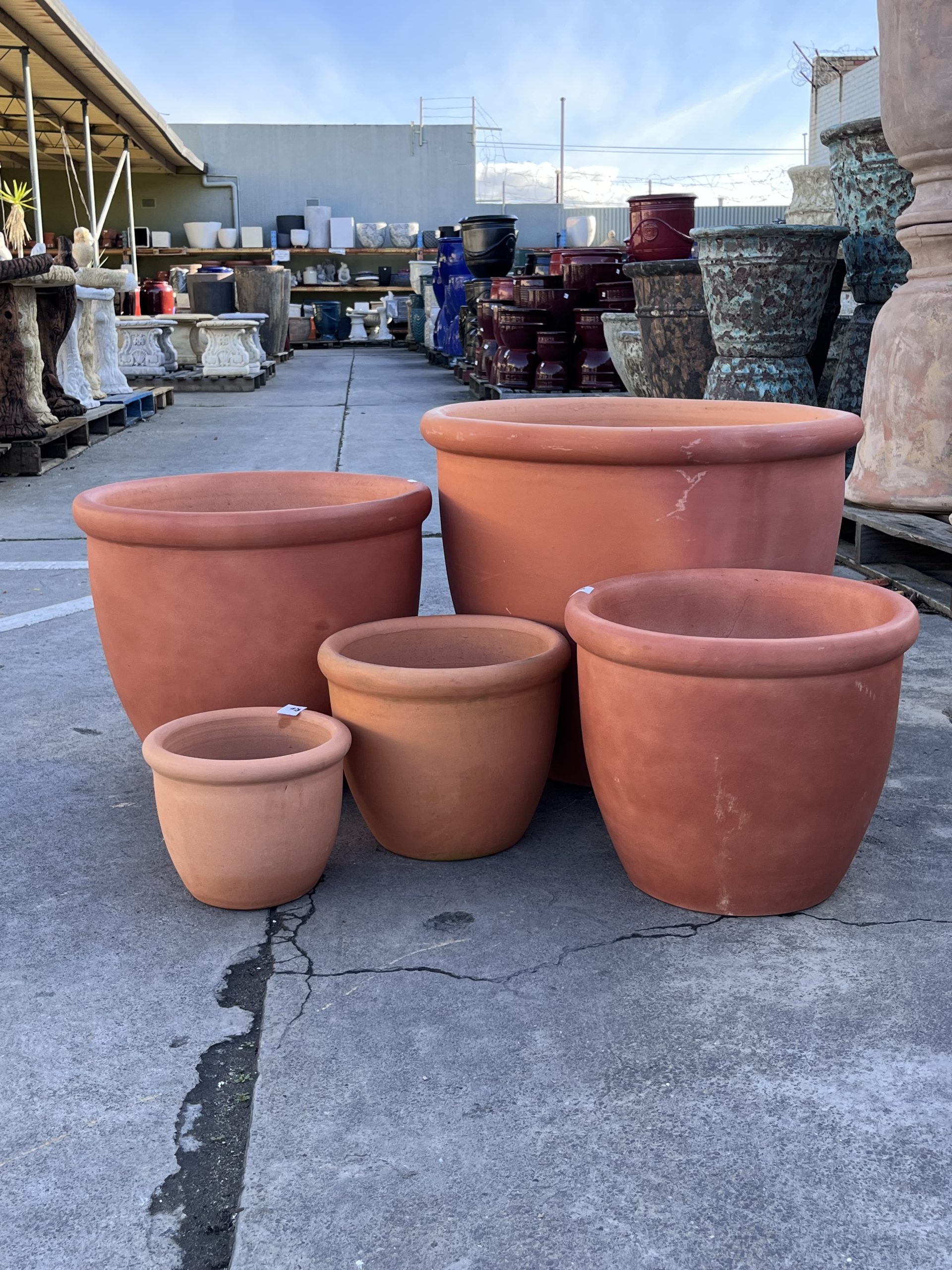 Large Terracotta Red Concrete Planter Pot