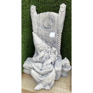 Wizard in Chair Concrete Statue 1246