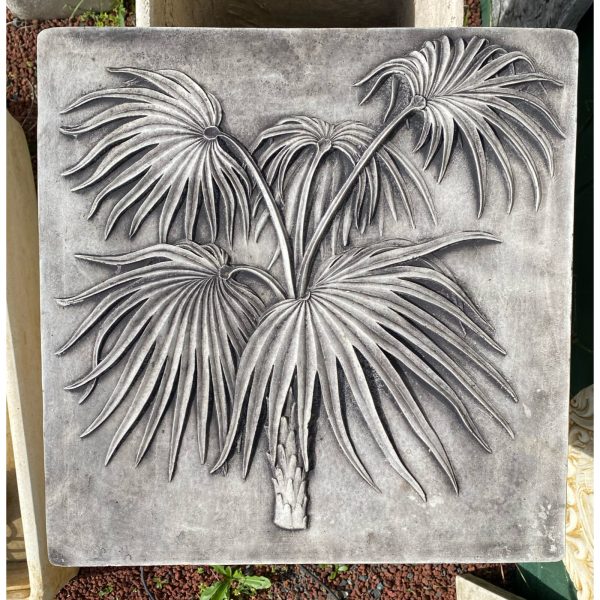 Fan Palm Concrete Wall Plaque 0544