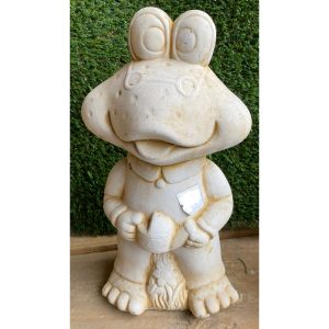 Frog with Watering Can Concrete Animal Statue 0935