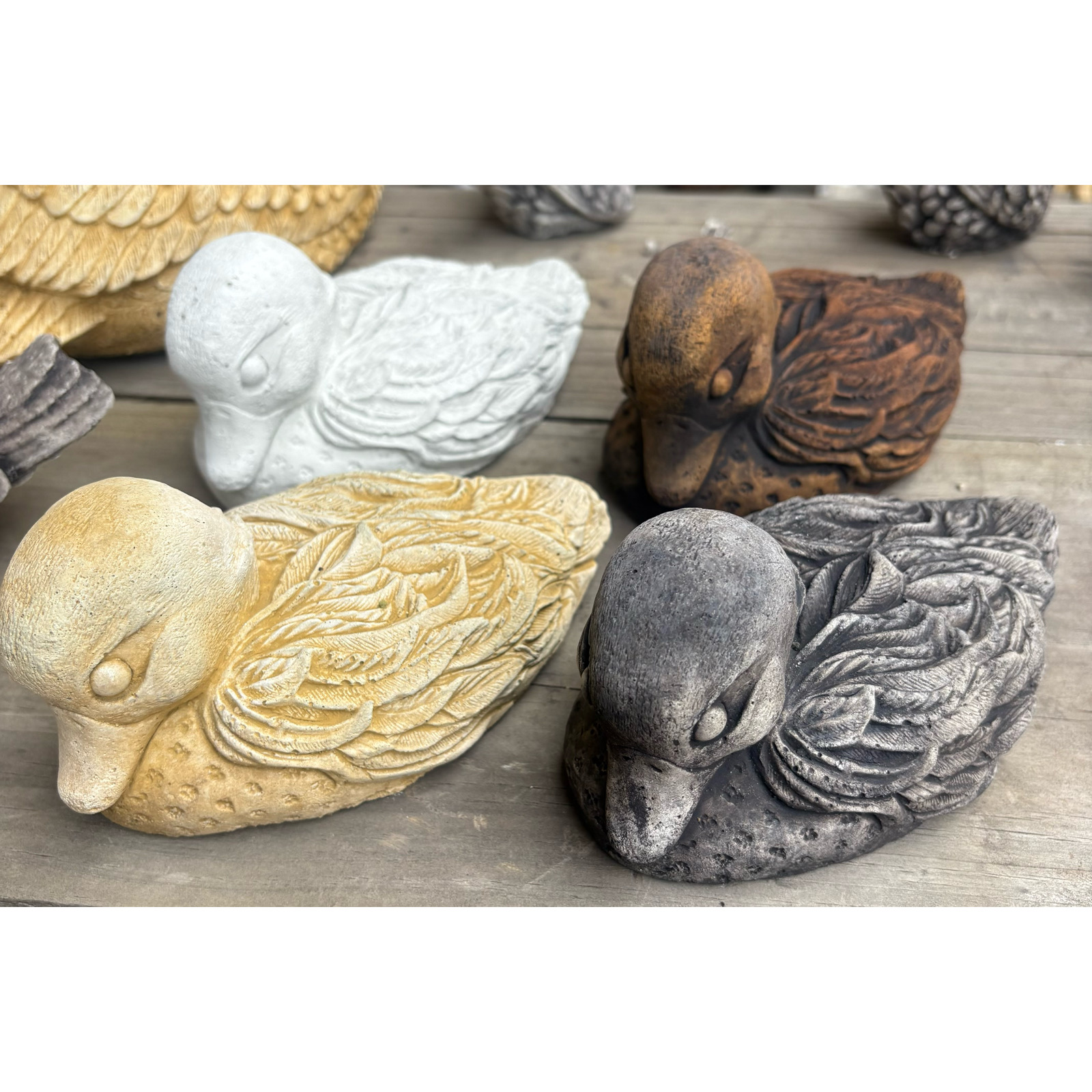 Duck Lying Small Concrete Bird Statue 0075 - Image 2