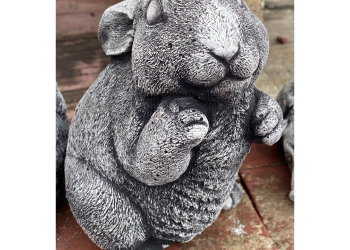 Begging Bunny Concrete Rabbit Statue