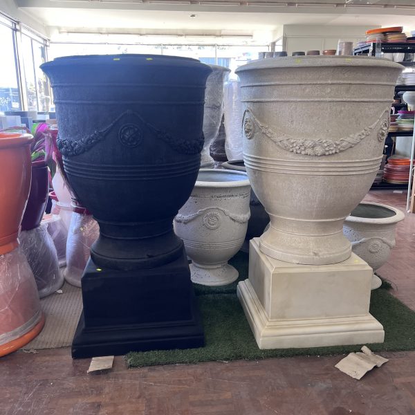 Verona Urn and Pedestal Lightweight Planter - Image 3