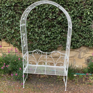 Metal Garden Arch with Bench Seat