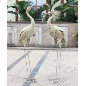 Metal Cream Cranes - Sold Separately