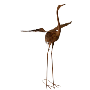 Wings Spread Crane Metal Bird
