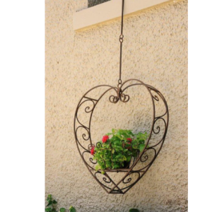 Hanging Heart Metal Planter