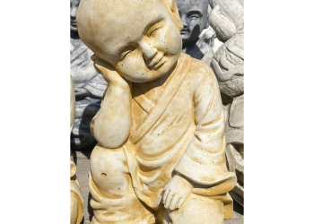 Tibet Monk Kneeling Mini Concrete Statue 1464