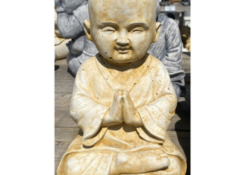 Tibet Monk Praying Mini Concrete Statue 1466