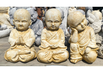 Tibet Monk Mini Set Concrete Statues 1464, 1465 & 1466