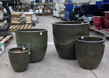 Lily Glazed Garden Pot