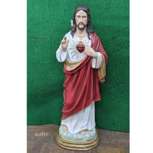 Jesus Sacred Heart Painted Lightweight Statue 100cm RLG412