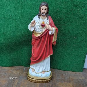 Jesus Sacred Heart Painted Lightweight Statue 80cm RLG494