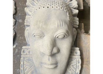 African Oba Mask Concrete Plaque 7307