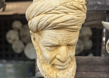 Old Arabian Head Concrete Plaque 4021