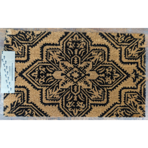 Mosaic Black Coir Doormat 45 x 75
