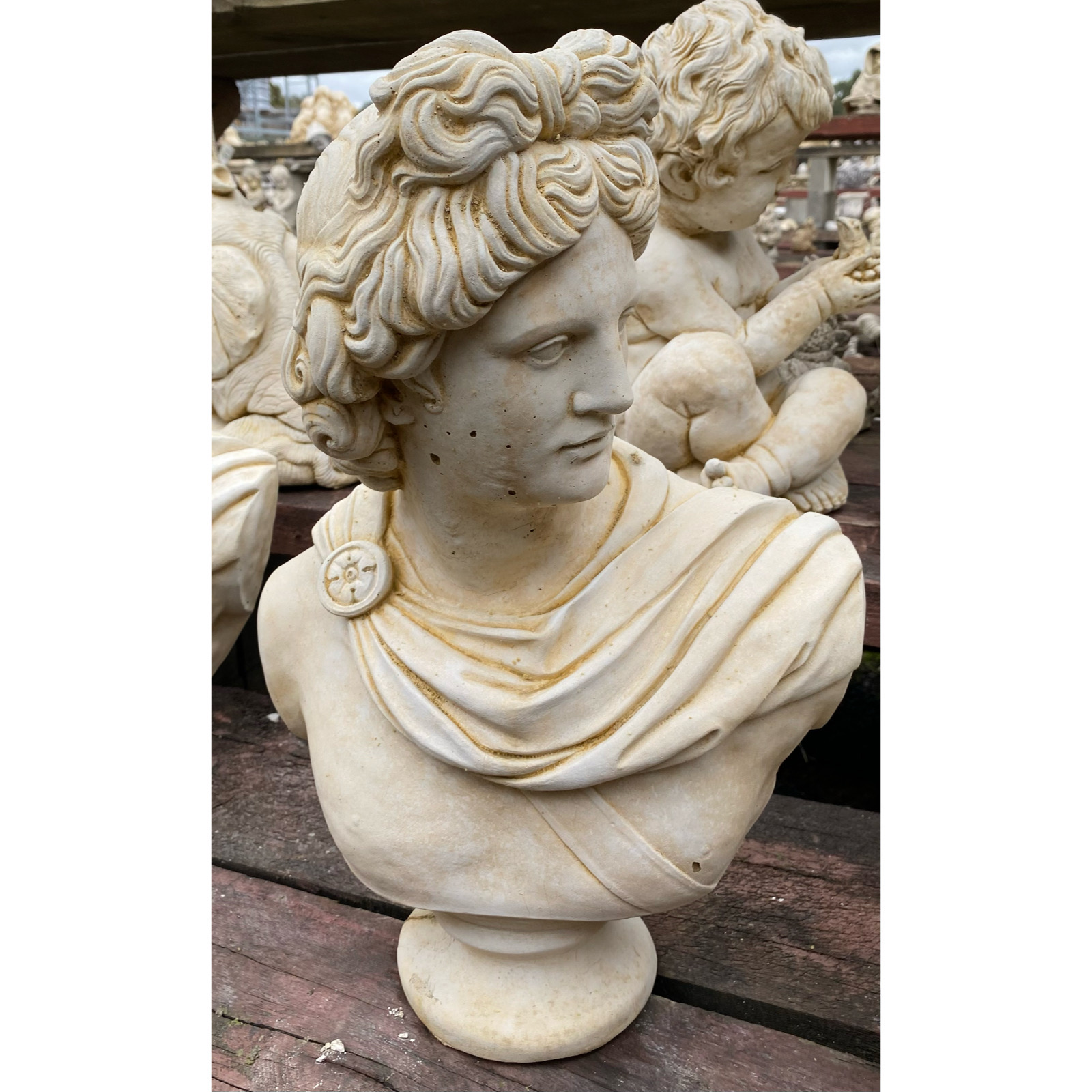 Artemis and Apollo Busts Concrete Statue Pair 8051 & 8053 - Image 4