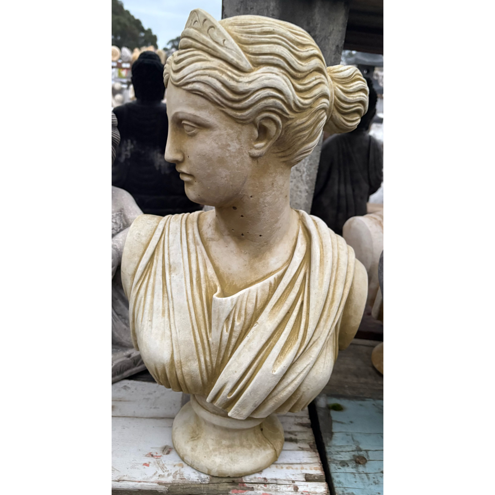 Artemis Bust Large Concrete Statue 8051 - Image 2