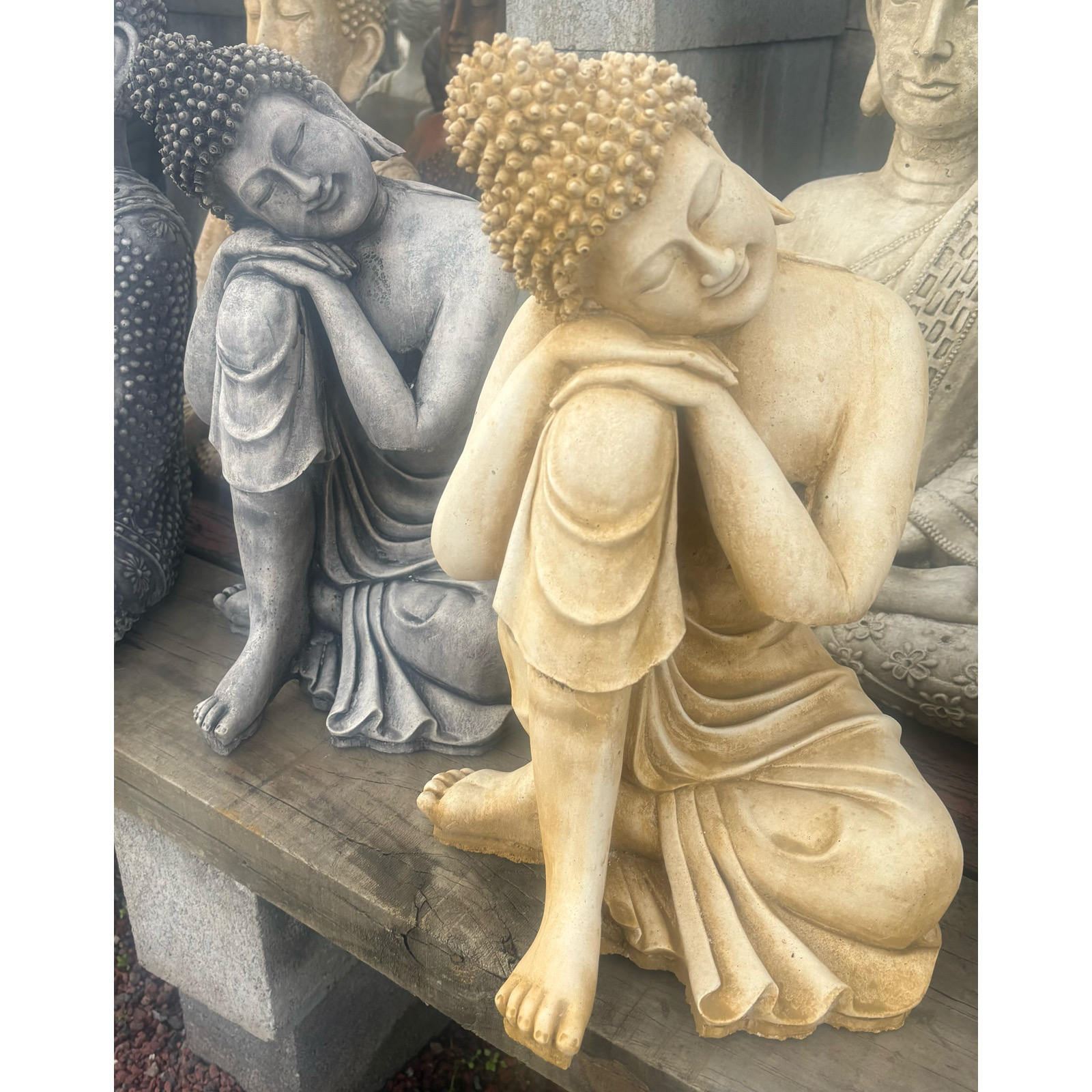 Thai Sleeping Buddha Small Concrete Statue 1409