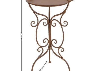 Metal Birdbath Rustic Brown with two birds