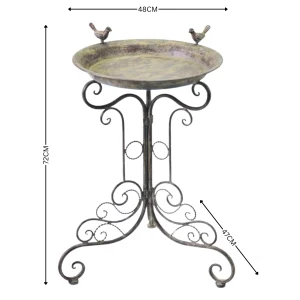 Metal Brown Verdi Birdbath