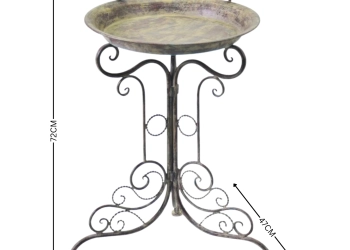 Metal Brown Verdi Birdbath