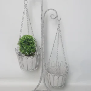 Planter Stand with two Hanging baskets