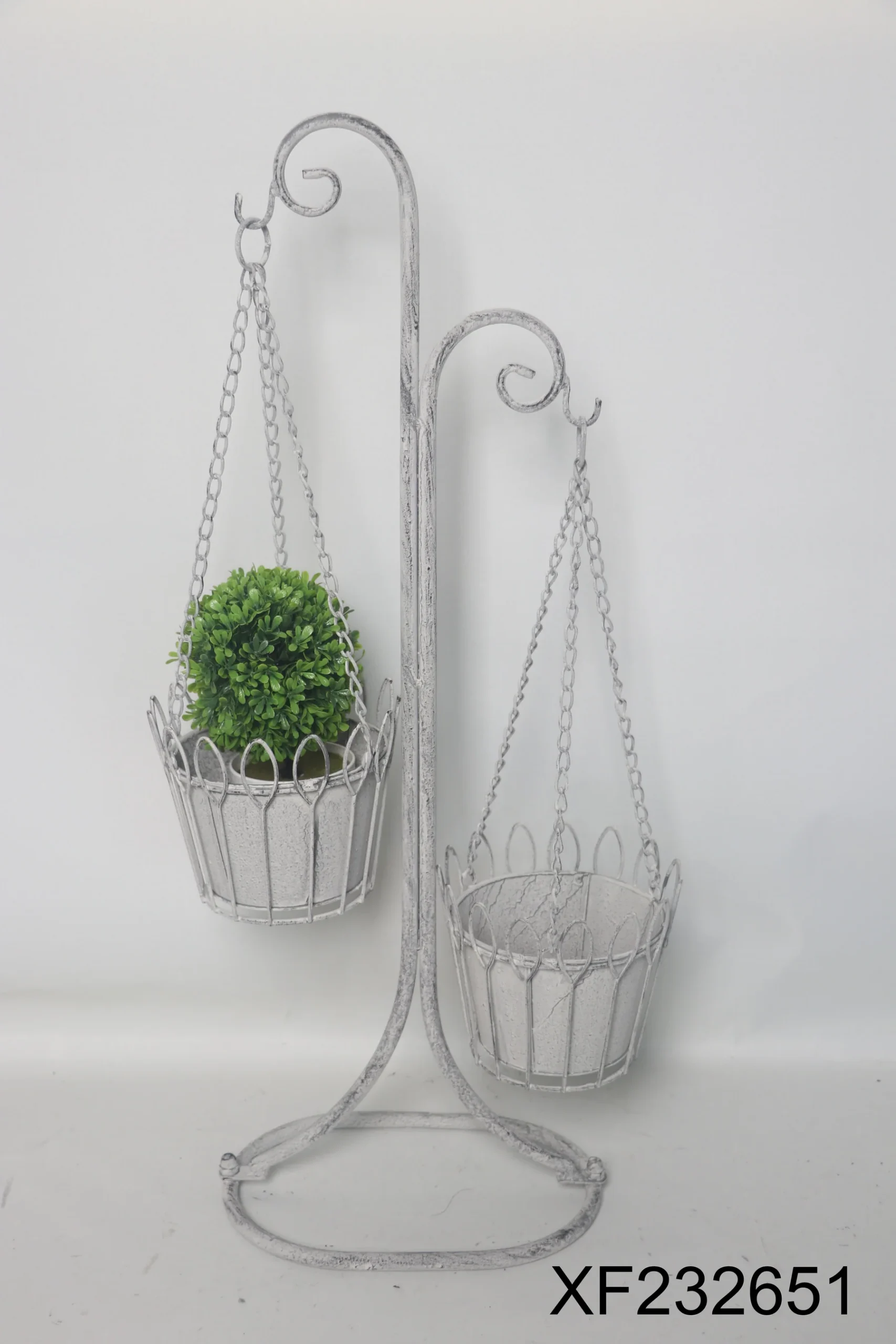 Planter Stand with two Hanging baskets