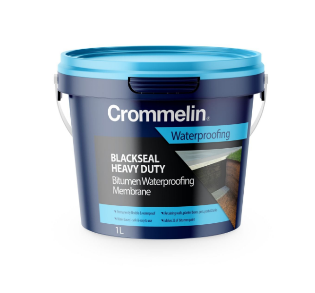 Crommelin Blackseal Heavy Duty Bitumen Waterproofing Membrane - 1L